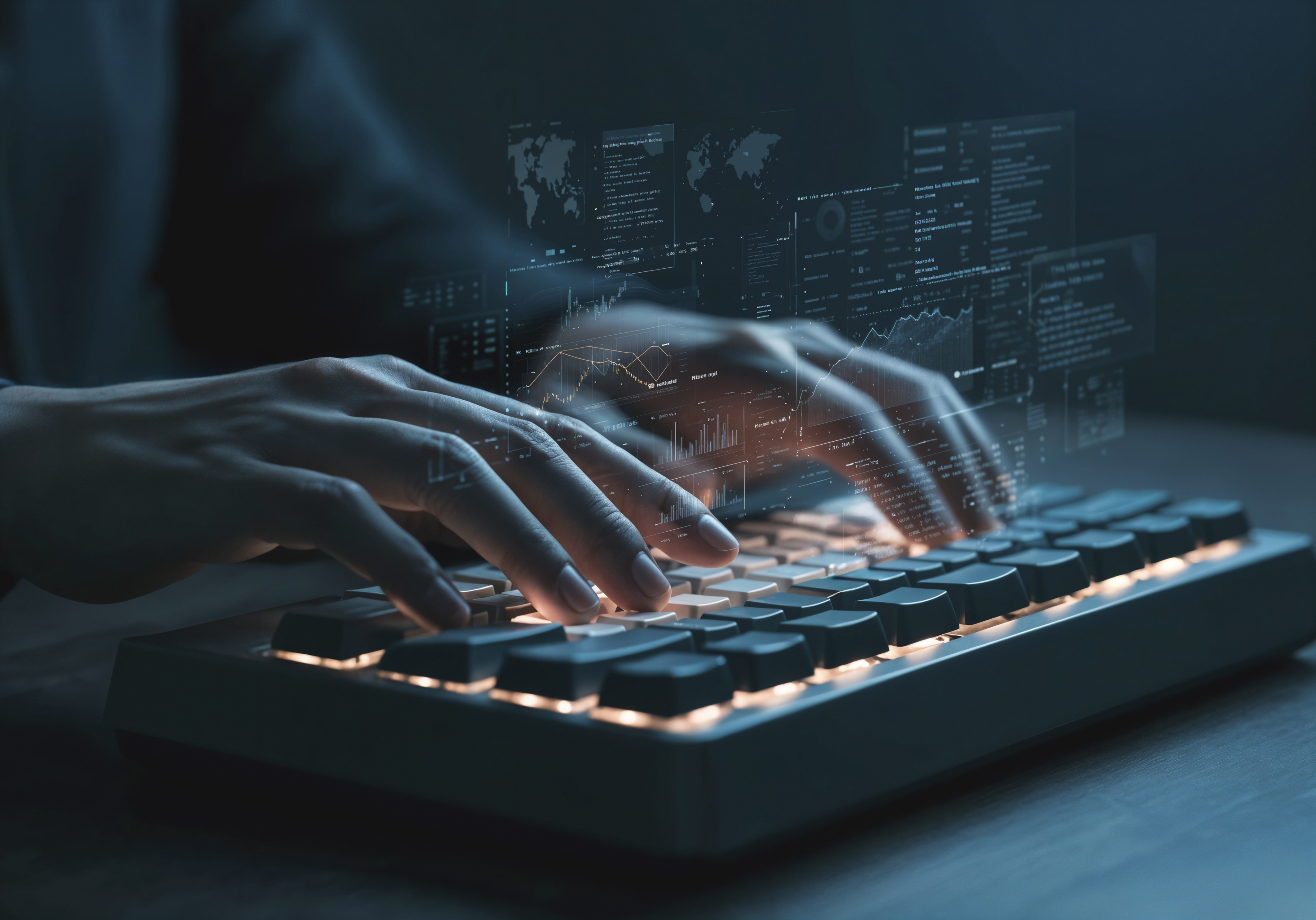 Homme entrain de taper sur un clavier